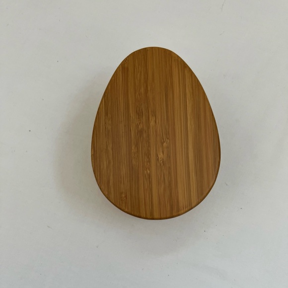 Totally Bamboo Salt Cellar Storage Trinket Box with Swivel Lid Tear Drop Shape - Picture 3 of 16